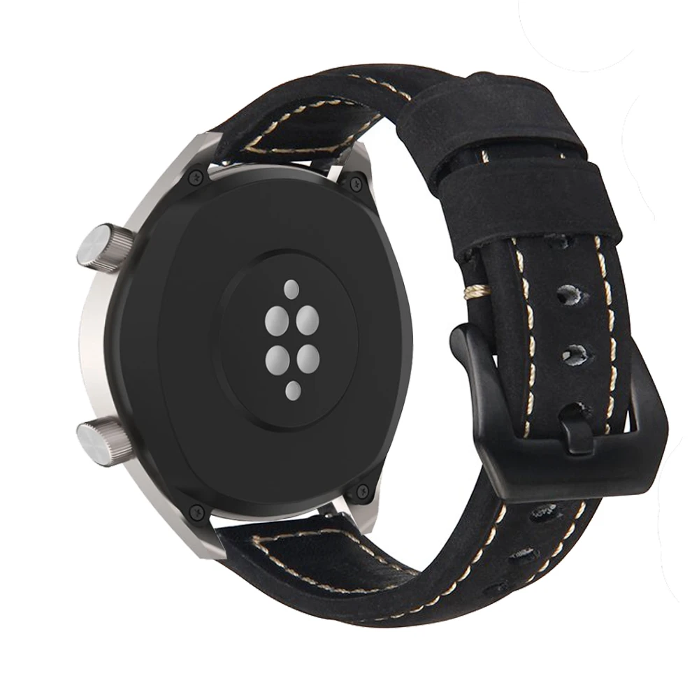 22 мм ремешок из натуральной кожи для huawei Watch GT Replaceme часы ремешок для Amazfit pace браслеты для samsung gear S3 браслет