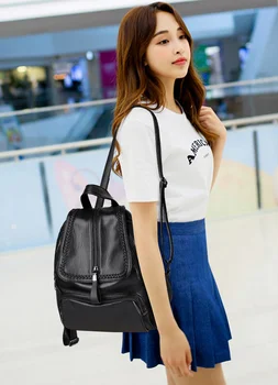 

2018 Fashion Bags WOMEN'S Backpack Casual Travel Pu Girl'S School Bag Backpack Women's backpack small backpack