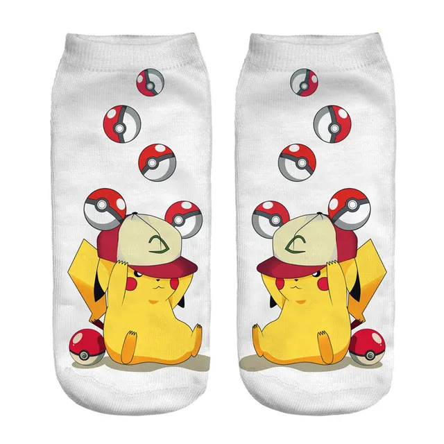 Cute Pokemon Pikachu Figure Cotton Socks Pokemon Squirtle Charmander Bulbasaur Anime Cosplay Men Women Ankle Cotton Socks 19