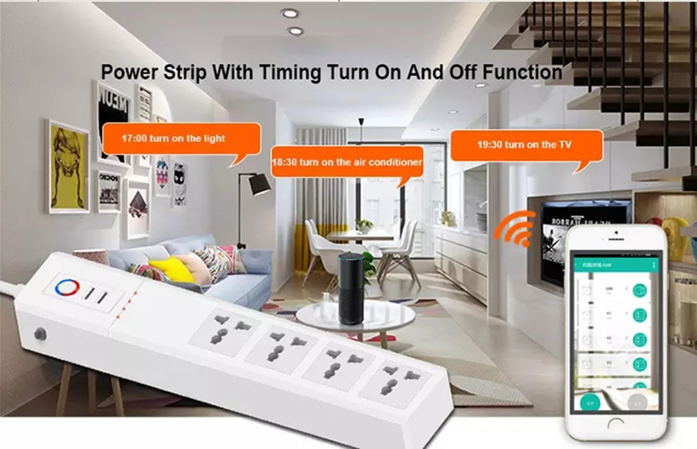 WiFi Smart power Strip универсальные розетки штепсельные розетки с USB дистанционным голосовым управлением Защита от перенапряжения работа с Alexa Google Home
