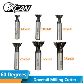 

XCAN 60 Degrees Straight Shank Dovetail Milling Cutter HSS End Mills Dovetail Router Cutters End Mills