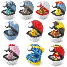 

New Pokemon Ball Building Blocks Mini Particle Creation Pokémon Pikachu Cartoon Animation Educational Toys