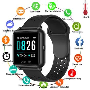 

P29 Men Women Thermometer Wristband Fitness Tracker Smart Watch Heart Rate Blood Pressure GTS Smartwatch For IOS Android
