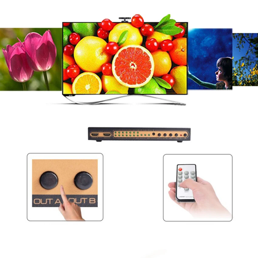 Extrator de Áudio Conversor de Saída para Hdtv Hdmi Matrix v 4 k * 2 3d Áudio Edid - Arco 5.1ch Switch Splitter 6 Entrada 06m1 6x2 Pip 1.4 Mod. 1435878 - Image 4
