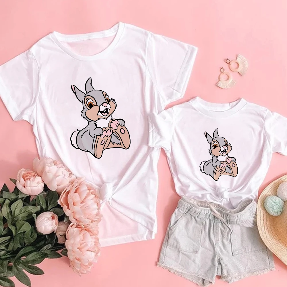 Disney Bambi Deer Children Tshirt Daddy Son T Shirt Mommy Daddy and Baby Kids Family Matching Clothes Outfit father and son matching outfits