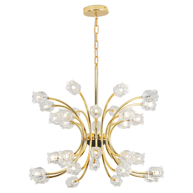 

Luxury Crystal Postmodern Restaurant Led Chandeliers Lighting Living Room Bedroom Hanging Fixture Nordic Gold Home romantic Lamp