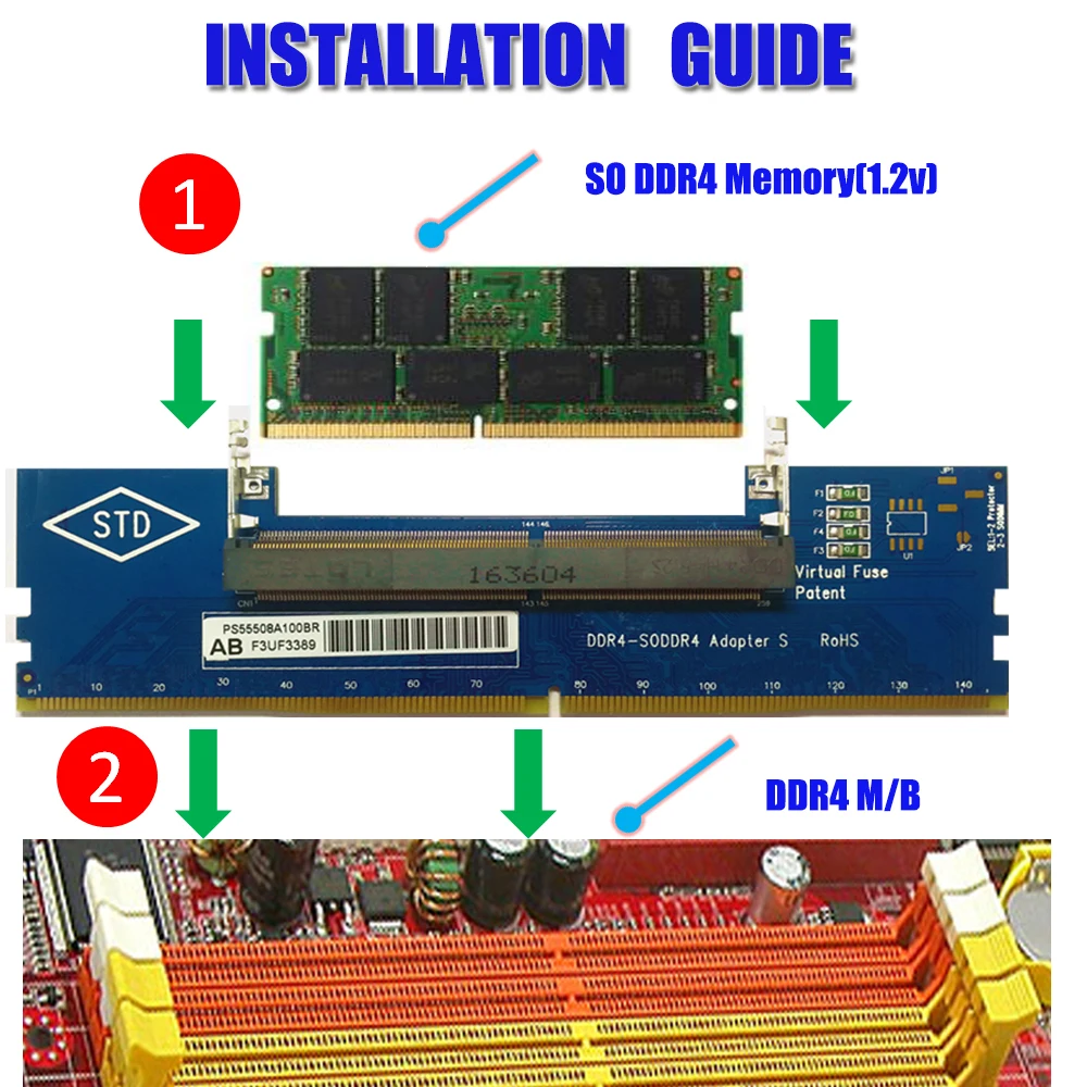 ПК Компоненты ноутбук DDR4 SO-DIMM к настольному компьютеру Память DIMM разъем для ОЗУ конвертер настольных ПК добавить по картам памяти Оперативная Память DIMM адаптер