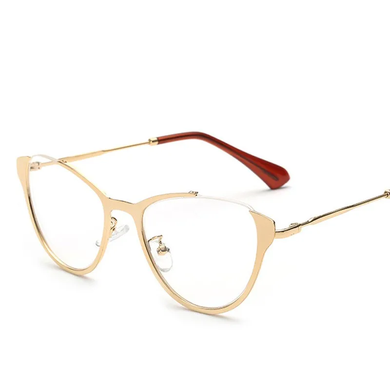 Роскошные женские очки для глаз кошки рамка ретро мужские Оптические очки оправа очки компьютерные очки прозрачные металлические очки