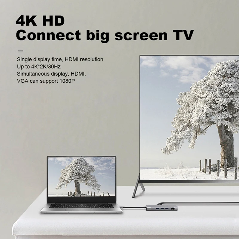 10 в 1 type C к HDMI многофункциональная док-станция для MacBook usb-хаб PD Быстрая зарядка