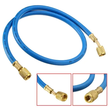 

90CM R134A Car Charging Hose Refrigerant Measuring Recharge Adapter Coolant Pipe 15MM for R410a R22 R12 1/4" SAE Air Conditioner