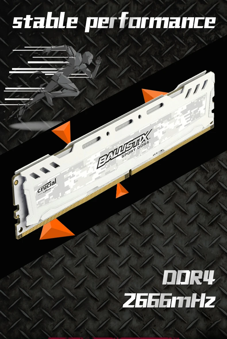 CRUCIAL 8G DDR4 2666 настольная память компьютерная карта памяти совместима с 2400 жилеты эффективная стабильность/строгий выбор