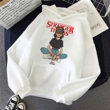 

2021 Stranger Things Season 3 Hoodie White Graphic Sweatshirt Men/Women Hoodies Funny Harajuku Clothes Hood Female/Male Bts