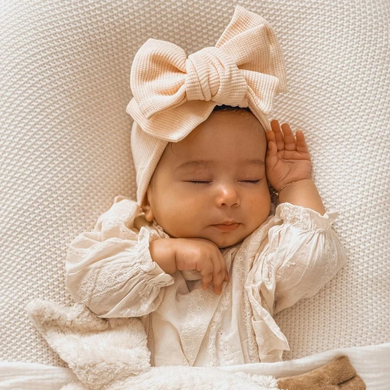 Cute Big Bows Soft Elastic Baby Headband Winter Newborn Turban Baby Girl Headbands Newborn Hair Accessories