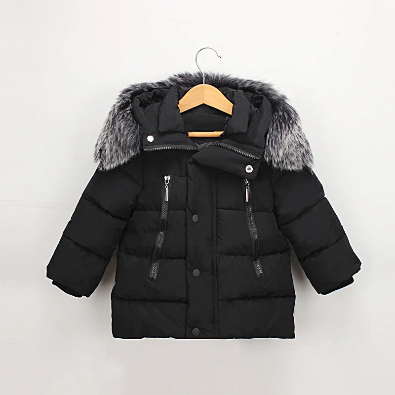 Детская одежда; новая зимняя хлопковая куртка с большим меховым воротником; хлопковое пальто для малышей