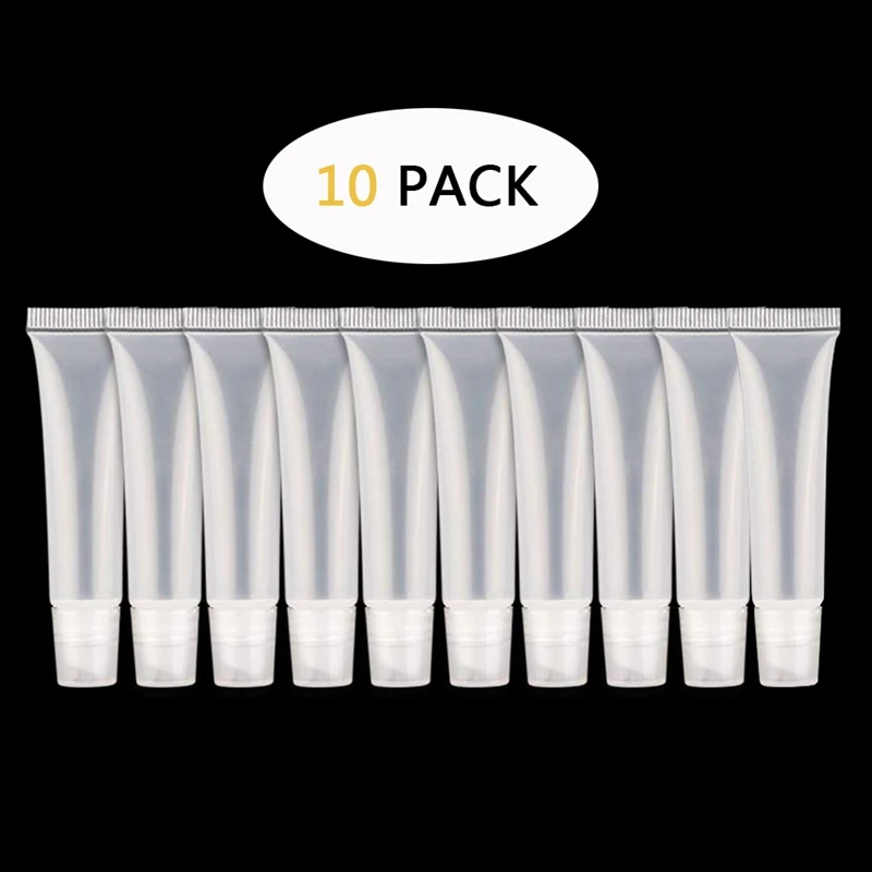 

10pcs Mini Clear Empty Lip Gloss Balm Container Soft Tubes Makeup Box Lip Gloss Bottle Cosmetic Containers