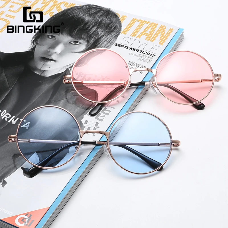 

BINGKING Vintage Round Sunglasses Women Brand Designer Retro Luxury Sun Glasses for Women Small Mirror Ladies Sunglasses Oculos