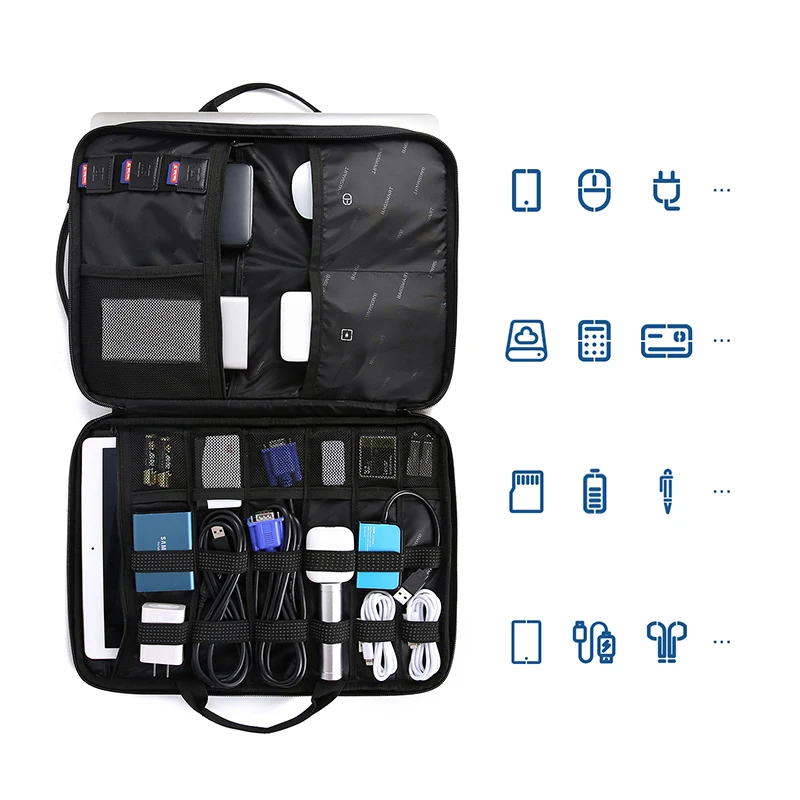 BAGSMART дорожный органайзер для электроники аксессуары ноутбука сумка с 15 дюймовым