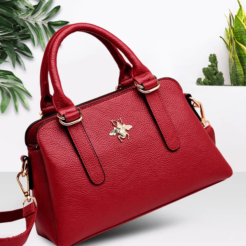 

2019 New Style Women's Handbag Genuine Leather Cowhide Versitile Fashion Shoulder WOMEN'S Bag Soft Leather Genuine Product Leisu