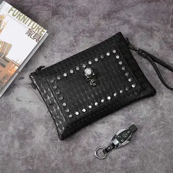

Newhotstacy Bag 092619 Skull Head Fashion Rivet Handbag Single Shoulder Bag Envelope Bag