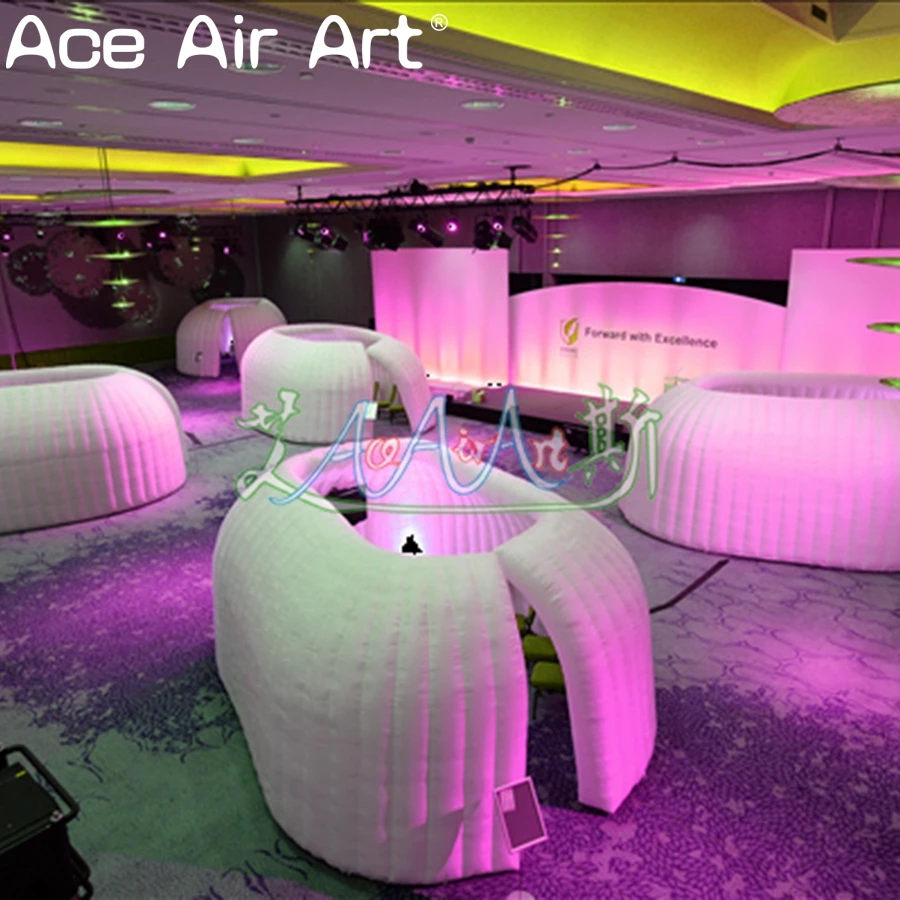 Красивый дизайн светодиодное освещение надувная фотопалатка igloo для встреч