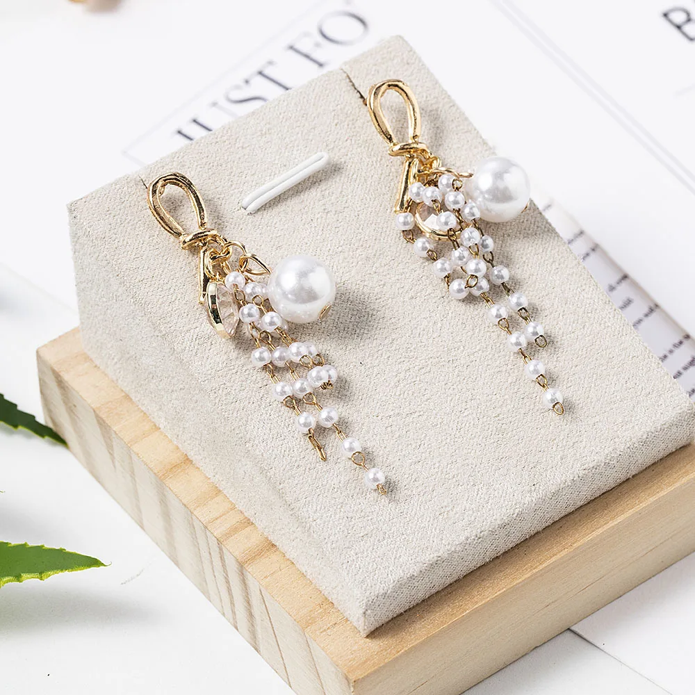 pearl string earrings