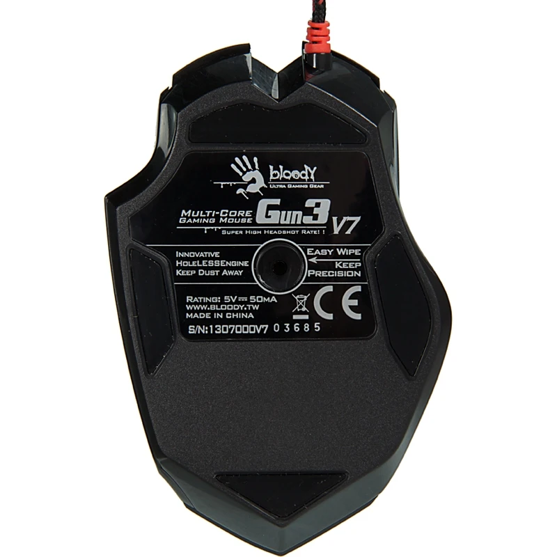 Мышь A4 Bloody V7 черный оптическая(3200dpi) USB игровая(7but