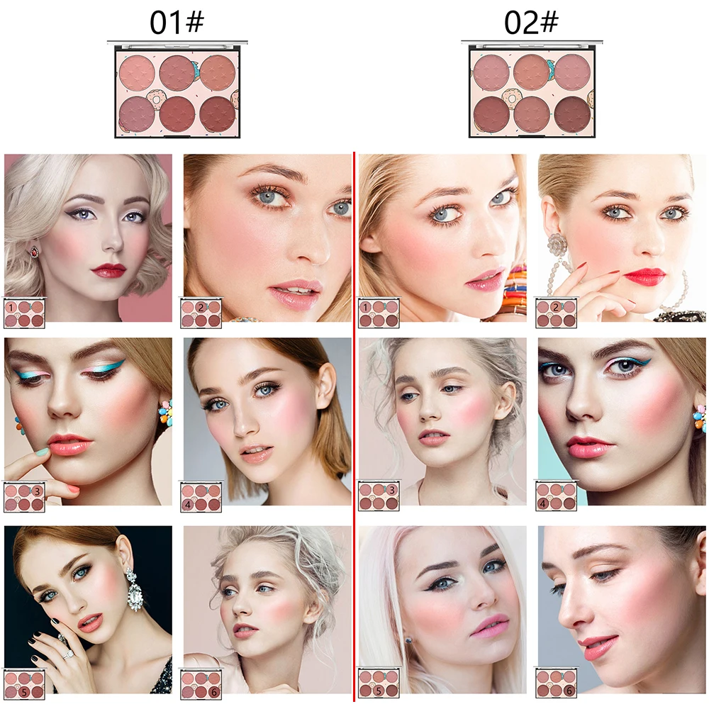 6 цветов/палитра Miss Rose Blush Glow Kit пудра для лица Румяна минеральный пигмент румяна макияж лицевая контурная палитра Красота Косметика