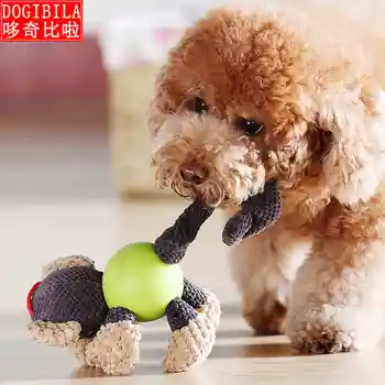 

pet toy Vocal Bite resistant Molar ball Plush Dog Rubber rod Corgi Poodle Border collie Puppies bite gum