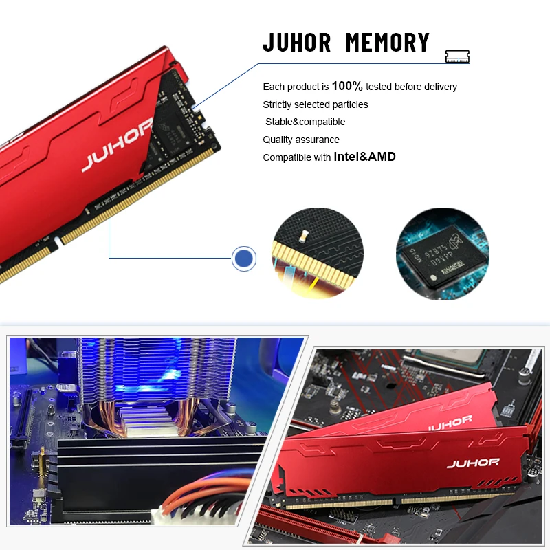 tendens Swipe Perseus JUHOR Factory Wholesale Ram 16GB 8GB DDR4 3200MHz 3000MHz 2666MHz DDR4 8GB  3200MHz Desktop Dimm Memoria With Heatsink Memory