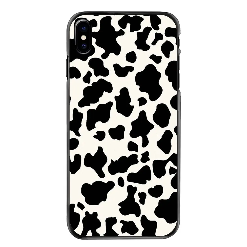 Для iPhone 11 Pro 5 5S 5C SE 6 6S 7 8 Plus X XR XS Max 4 5 6 чехол для телефона Чехол Белый Черный корова символ шаблон печати