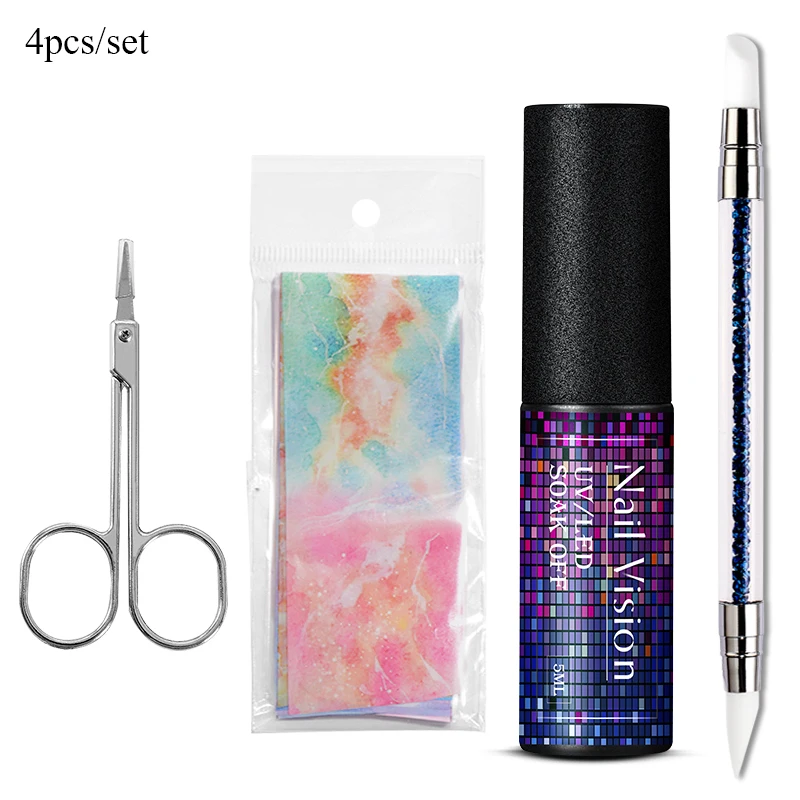 Nail Vision 5 мл клей для ногтей, фольга, клей, звездное небо, Набор наклеек, прозрачный клей, переводная наклейка для ногтей, бумага, сделай сам, маникюр - Цвет: EEZH07007