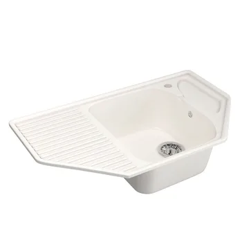 

Мойка ML-GM24 угловая с крылом, молоко (341), 490*780*170мм