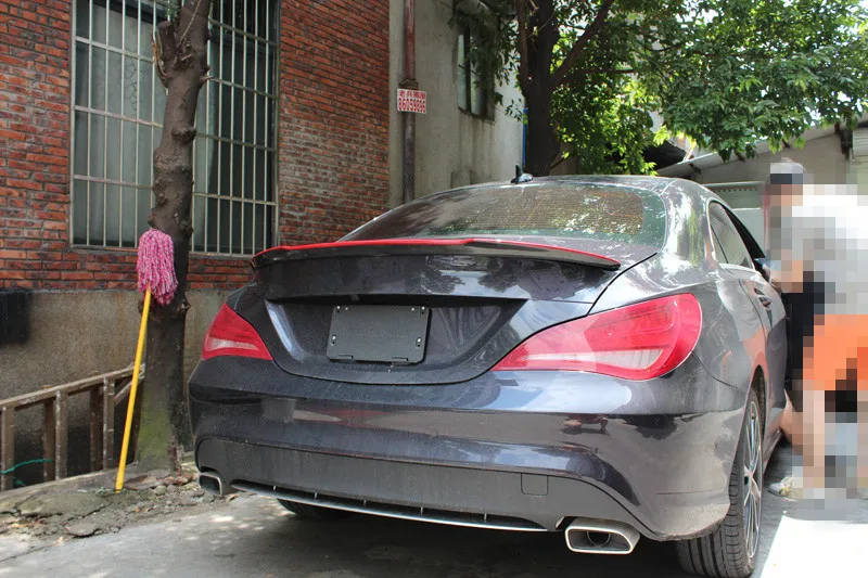2013-UP для Mercedes карбоновое волокно задний спойлер CLA Class W117 CL180 cl200 CL250 cl45 AMG с красной линией FD стиль