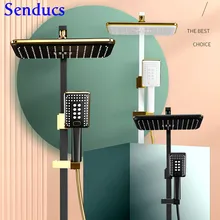 Sistema doccia termostatico intelligente Senducs Set doccia digitale per bagno soffione doccia a pressione in Pvc multifunzione ugello Bidet in ottone