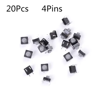 

20pcs/lot 4PIN Conductive Silicone Soundless Tactile Tact Push Button Micro Switch 8*8*5mm Self-reset