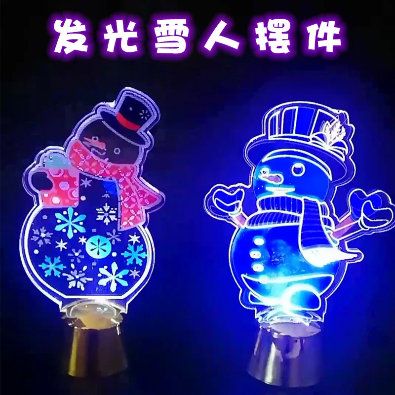 Christmas creative gifts Christmas snowman light ornaments colorful flash children Christmas small gift LED lights