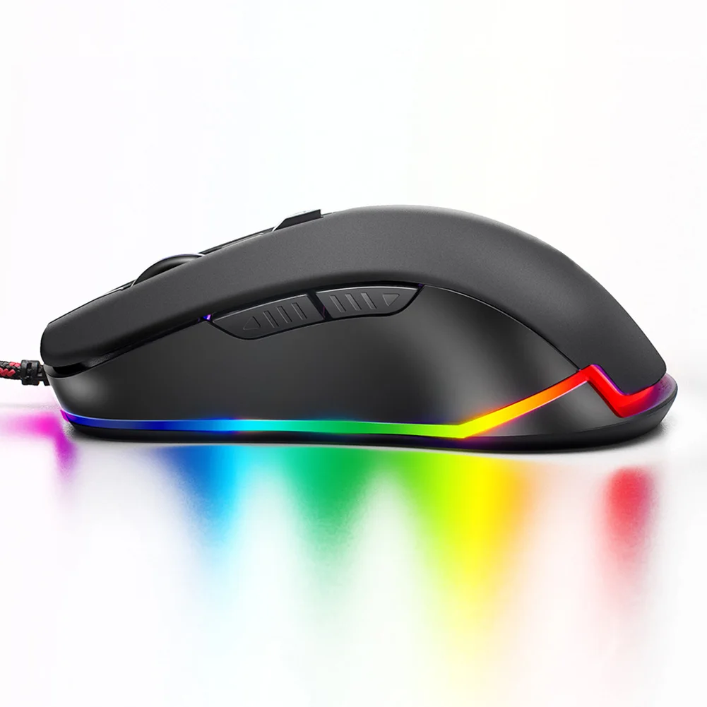 Подарок профессиональная эргономичная RGB подсветка USB интерфейс офис 6 Кнопка Проводная игровая мышь для ПК Оптический сенсор пластик Рабочий стол