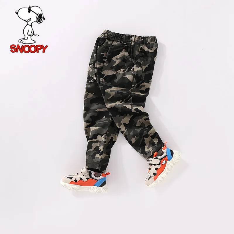 Snoopy Childrenswear BOY'S Camouflage Casual Pants Autumn Children Western Style Sports Loose-Fit Trousers