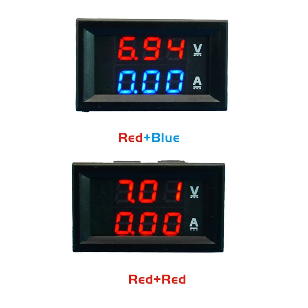 Voltímetro Amperímetro Azul Vermelho Led Amp Duplo Digital Volt Medidor Amperimétrico dc 100v 10a