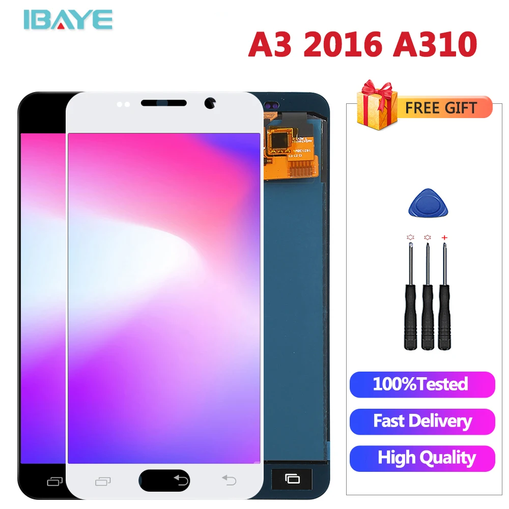 

TFT Can Adjustable LCD Display For A310 A310F LCD Display Touch Screen Digitizer Assembly For Samsung Galaxy A3 2016 A310F A310