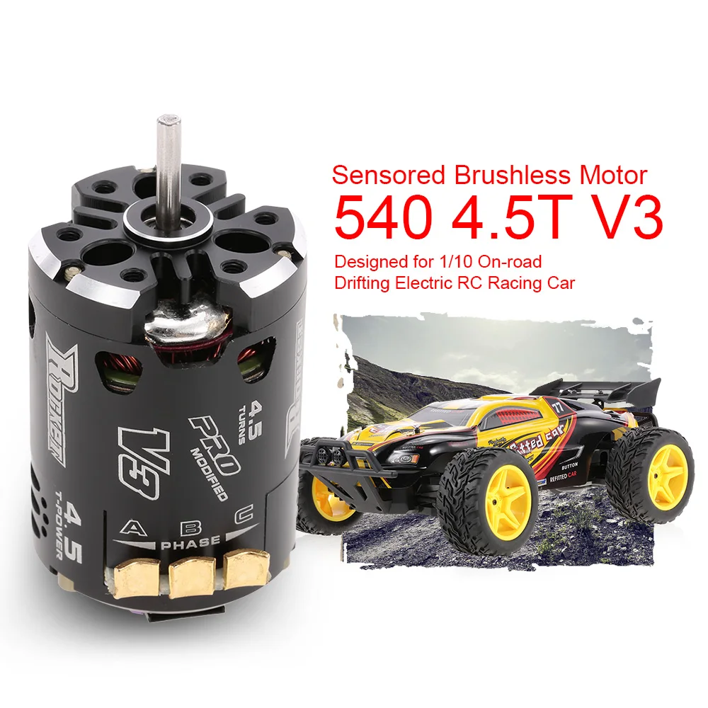 

540 4.5T V3 V2 1-2S Dual Sensored Port Brushless Motor for RC Car 1/10 On-road Drifting Electric RC Racing Car Truck RC Motor