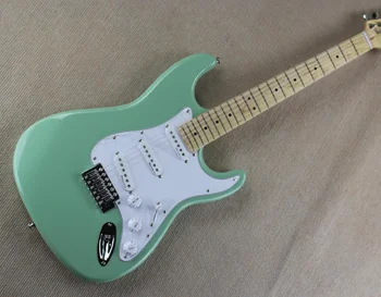 

Factory store light green ST signature maple fretboard 6 string Chrome Hardware Electric Guitar Guitarra