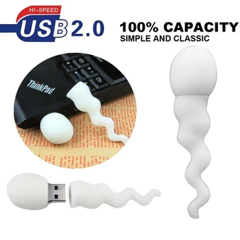 

Cartoon Cool Sperm Pen Drive Usb 2.0 Flash Drive Disk White Tadpole Mini Computer Gift Memory Stick Pendrive 4GB 8GB 16GB 32GB