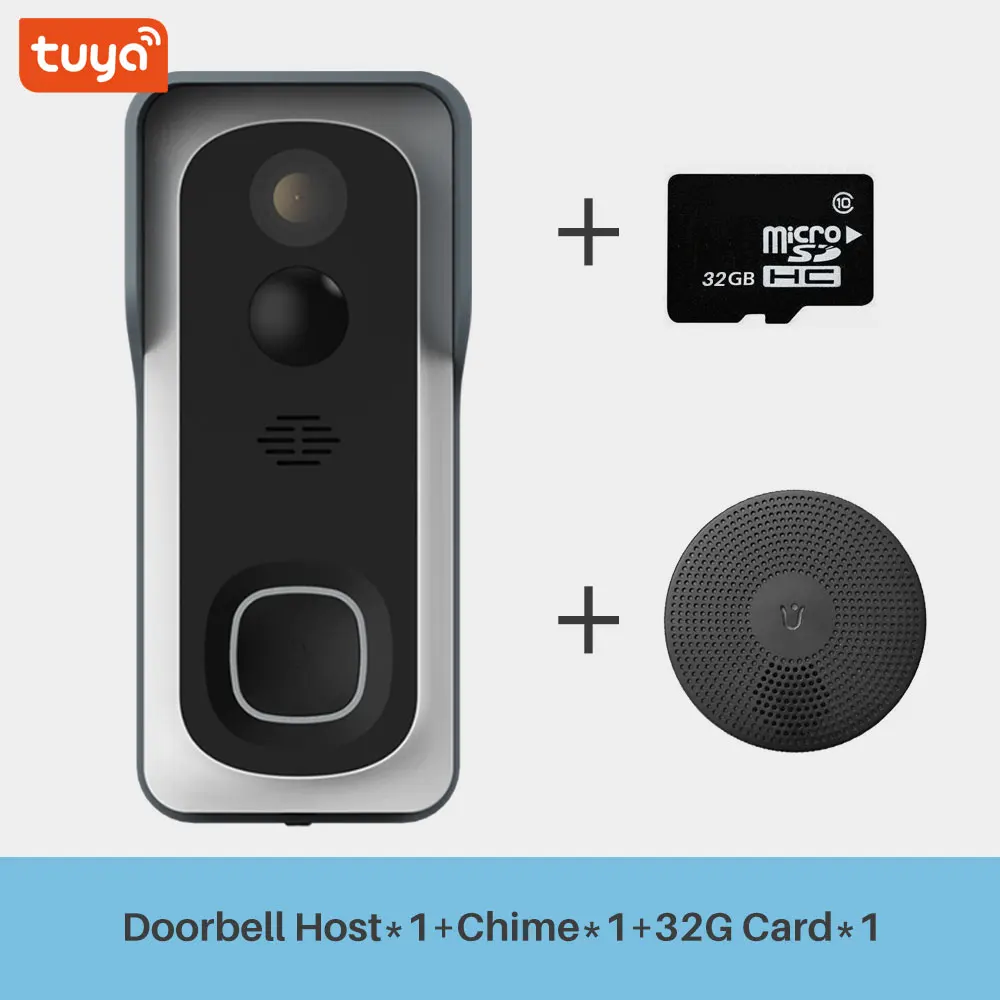 Option 5 WiFi умный видео дверной звонок Tuya 1080P домашний монитор безопасности ночное видение видеодомофон двухстороннее аудио приложение SmartLife управление - Цвет: Option 5