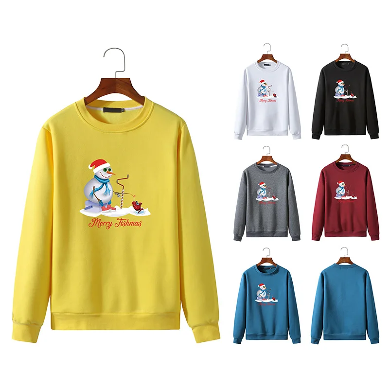 2022 new men's round neck long-sleeved sweater fashion Christmas series printed sweater