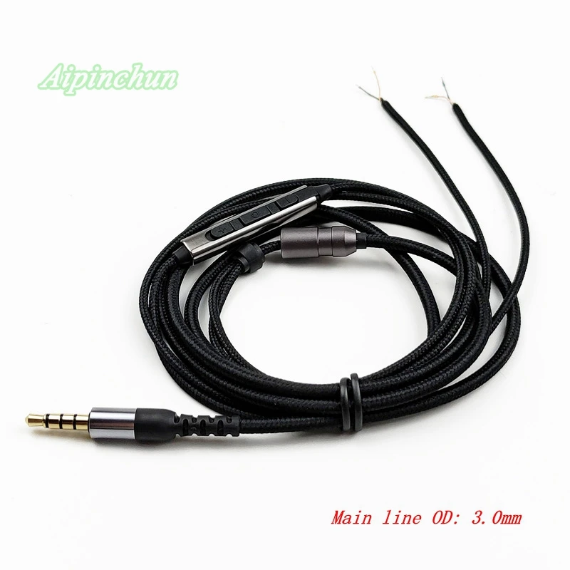3.5mm 4pole Jack Diy Earphone Cable Headphone Repair Replacement Nylon