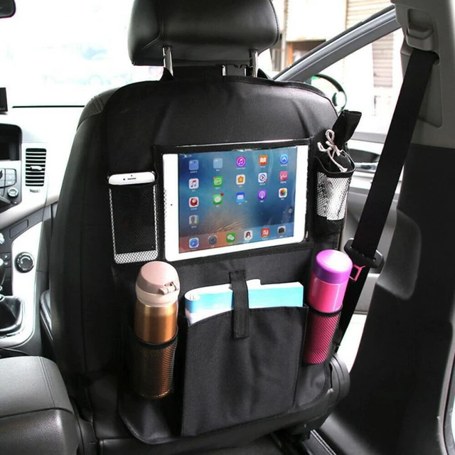 Organisateur Voiture Enfant, 2PCS Rangement Voiture Auto Accessoire Voiture  Interieur, Support pour Tablette Transparent 10 poches