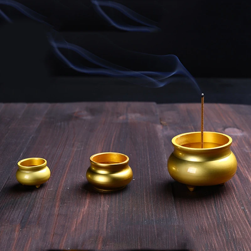 Мини Круглый латунный Joss-stick благовония горелка линия благовоний s курильница орнамент S/M/L