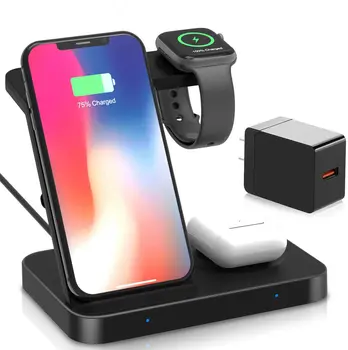 

Wireless Charger 5 in 1 Charging Stand For Apple iWatch 5/4/3/2/1, Aripod Pro/2,Galaxy Watch 42mm/46mm/Active,Gear S3