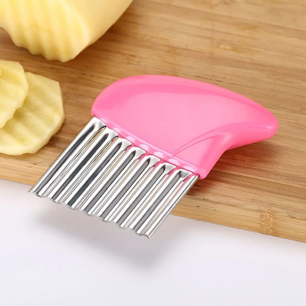 

Stainless Steel Potato Slicer French Fries Sliced Potato Cutters Corrugated Knife Kitchen Tools Potato Wave Knife